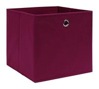 vidaXL Foldable Storage Boxes - Durable Non-Woven Fabric, Space-Savvy and Stylish - Set of 4, Dark Red