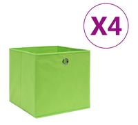 vidaXL 4x Storage Boxes Non-woven Fabric Green Organiser Cube Basket Container