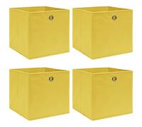 vidaXL Storage Boxes 4 pcs Yellow 32x32x32 cm Fabric