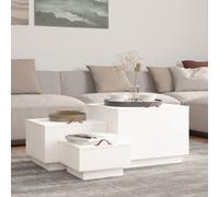 vidaXL Storage Boxes with Lids 3 pcs White Solid Wood Pine