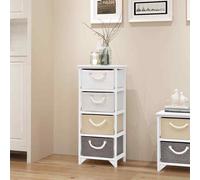 vidaXL Storage Cabinet 4 Drawers Wood, White