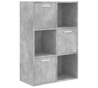 vidaXL Storage Cabinet Bedroom Living Room Office Bookcase Bookshelf Divider Stand Shelf Children's Shelf Concrete Grey Engineered Wood