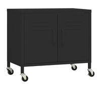 vidaXL Storage Cabinet Black Steel Home Sideboard Cupboard Display Cabinet