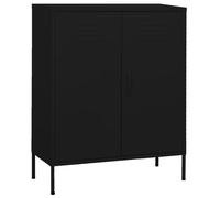vidaXL Storage Cabinet Black Steel Living Room Sideboard Cupboard Bookcase