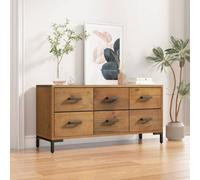 Vidaxl Storage Cabinet Brown 110X30X45 Cm Solid Pinewood