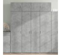 vidaXL Storage Cabinet Concrete Grey 80x42.5x225 cm Engineered Wood