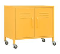 vidaXL Storage Cabinet Mustard Yellow Steel Sideboard Cupboard Display Cabinet