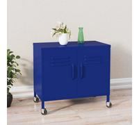 vidaXL Storage Cabinet Navy Blue Steel Sideboard Cupboard Display Cabinet
