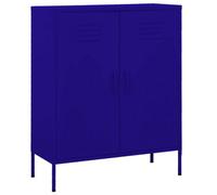 vidaXL Storage Cabinet Navy Blue Steel Living Room Sideboard Cupboard Bookcase