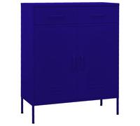 vidaXL Storage Cabinet Navy Blue Steel Living Room Sideboard Cupboard Bookcase