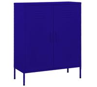 vidaXL Storage Cabinet Navy Blue Steel Living Room Sideboard Cupboard Bookcase