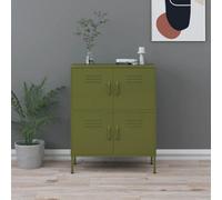 vidaXL Storage Cabinet Olive Green Steel Home Sideboard Cupboard Bookcase