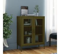 vidaXL Storage Cabinet Olive Green 80x35x101.5 cm Steel