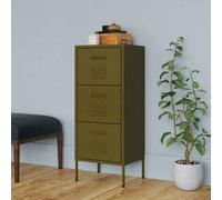 vidaXL Storage Cabinet Olive Green Steel Furniture Sideboard Side Cabinet