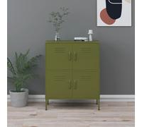 Vidaxl Storage Cabinet Olive Green 80X35X101.5 Cm Steel