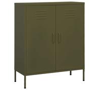 vidaXL Storage Cabinet Olive Green Steel Home Sideboard Cupboard Bookcase