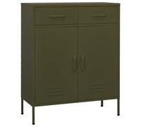 vidaXL Storage Cabinet Olive Green Steel Home Sideboard Cupboard Bookcase