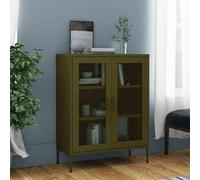 vidaXL Storage Cabinet Olive Green Steel Home Sideboard Cupboard Side Cabinet