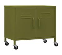 vidaXL Storage Cabinet Olive Green Steel Sideboard Cupboard Display Cabinet