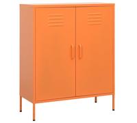 vidaXL Storage Cabinet Orange Steel Living Room Sideboard Cupboard Bookcase