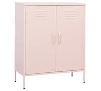 vidaXL Storage Cabinet Pink Steel Living Room Sideboard Cupboard Bookcase