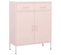 Vidaxl Storage Cabinet Pink 80X35X101.5 Cm Steel