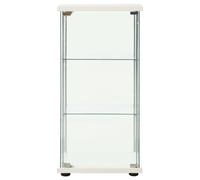 vidaXL Storage Cabinet Tempered Glass White Cupboard Sideboard Bookcase Indoor
