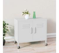 vidaXL Storage Cabinet White Steel Home Sideboard Cupboard Display Cabinet