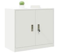 vidaXL Storage Cabinet White 80 x 40 x 70 cm Cold-Rolled Steel, Contemporary Office Storage, Modern Rectangular Steel Cabinet, Secure Lockable Unit, Versatile Compact Indoor Solution