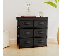 Vidaxl Storage Cabinet With 6 Drawers 55X29X55 Cm Black Steel
