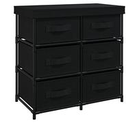 Vidaxl Storage Cabinet With 6 Drawers 55X29X55 Cm Black Steel