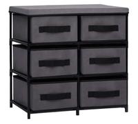 Vidaxl Storage Cabinet With 6 Drawers 55X29X55 Cm Grey Steel