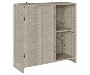 vidaXL Storage Cabinet with Door Light Grey 100 x 36 x 102 cm Rattan, Living Room Storage, Modern Rattan Cabinet, Functional Multi-Use Furniture,