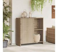 vidaXL Storage Cabinet with Shelf Beige 100 x 36 x 102 cm Rattan