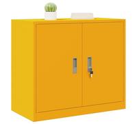 vidaXL Storage Cabinet with Storage Mustard Yellow 80 x 40 x 70 cm, Contemporary Office Storage, Modern Rectangular Steel Cabinet, Secure Lockable Unit, Versatile Compact Indoor Solution