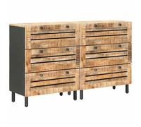 vidaXL Storage Cabinets 2 pcs 120 x 33 x 75 cm Solid Mango Wood, Stylish Living