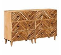 vidaXL Storage Cabinets 2 pcs 60 x 33.5 x 75 cm Solid Mango Wood Brown, Modern L
