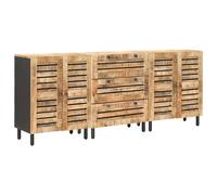 vidaXL Storage Cabinets 3 pcs 180 x 33 x 75 cm Solid Mango Wood, Stylish Storage