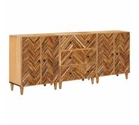 vidaXL Storage Cabinets 3 pcs 60 x 33.5 x 75 cm Solid Mango Wood Brown, Living R