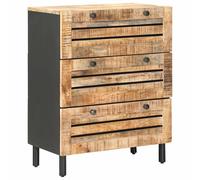 vidaXL Storage Cabinets 60 x 33 x 75 cm Solid Mango Wood Beige, Living Room Stor