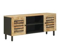 vidaXL Storage Cabinets Beige 105 x 33 x 46 cm Solid Mango Wood, Modern Media Ca
