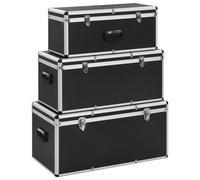 vidaXL Storage Cases 3 pcs Black Aluminium