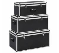 vidaXL Storage Cases 3 Piece with Handles Heavy Duty Reinforced Corner Lockable