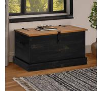 vidaXL Storage Chest HALDEN Black 91x48x47 cm Solid Wood Pine
