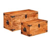 vidaXL Storage Chest Set 2 Pieces Rough Mango Wood