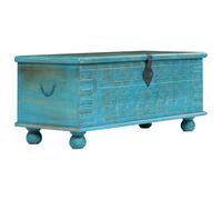 vidaXL Solid Mango Wood Storage Chest Blue 100x40x41cm Organiser Trunk Case