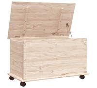 vidaXL Storage Chest, Storage Bins for Toys, Kids Toy Storage Box with Wheels, Storage Containers for Playroom, Farmhouse Style, ALTA Solid Wood Pine