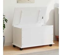 vidaXL ALTA Storage Chest - Versatile Solid Pine Wood Storage Organiser with Wheels, White 73x39.5x44 cm