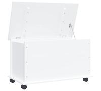 vidaXL Storage Chest with Wheels ALTA White 73x39.5x43 cm Solid Wood Pine