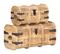vidaXL Storage Chests 2 Pieces Solid Mango Wood